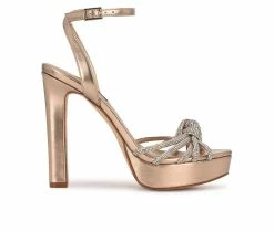Cheapest 🔔 Women's Nine West Wowzz 👗 Dress 🩴 Sandals Light Bronze 👏