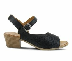 Cheap 🌟 Women's SPRING STEP Delia Heeled 🩴 Sandals Black ⭐