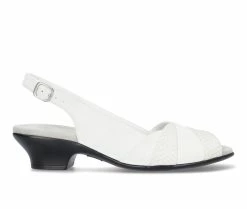 Outlet 🤩 Women's Easy Street Ensley Slingback 👠 Heels White 👏