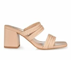 Best Sale 👏 Women's Journee Collection Natia Slip-On 👠 Heels Tan ❤️