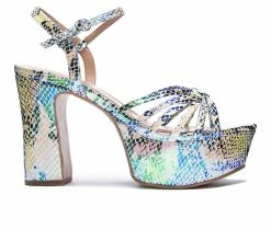 Deals 👍 Women's Chinese Laundry Doll Platform 👠 Heels Opal Multi 🌟