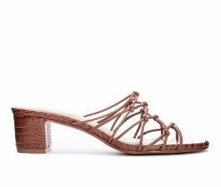 Discount ⌛ Women's Chinese Laundry Lizza Heeled 🩴 Sandals Bark 😉
