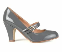 New 👏 Women's Journee Collection Wendy Mary Jane Pumps Grey 🤩
