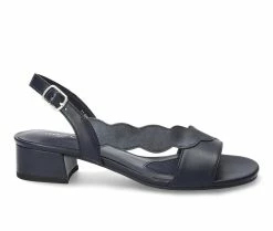 Cheapest 😀 Women's Easy Street Chantell Block Heel 👗 Dress 🩴 Sandals Navy 🔔