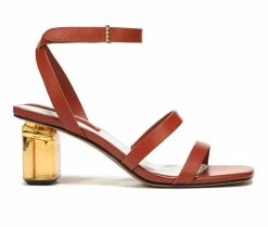 Discount 🎁 Women's Franco Sarto Lisa 👗 Dress 🩴 Sandals Rust Brown 🎉