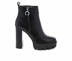 Cheapest 💯 Women's Rag & Co Mis Heeled Booties Black 🧨
