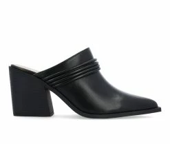 Outlet 💯 Women's Journee Collection Jinny Heeled Mules Black 🧨