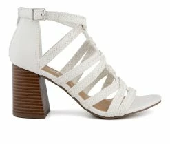 Brand new 😀 Women's Sugar Browser Block Heel 🩴 Sandals White 🤩