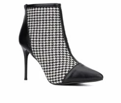 Wholesale ✔️ Women's New York And Company Charlie Heeled Booties Black/White 🧨 -London Rag Sales Store 2 1113