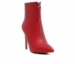 Budget ๐ Women's London Rag Hazel Stiletto Booties Red ๐ 8 Budget ๐ Women's London Rag Hazel Stiletto Booties Red ๐ -London Rag Sales Store 2 1130
