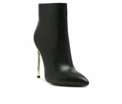 Best Sale 🥰 Women's London Rag Siren Stiletto Ankle Bootie Black ⌛ -London Rag Sales Store 2 1139