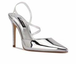 Hot Sale ⭐ Women's Nine West Fames Pumps Silver/Clear 🥰 -London Rag Sales Store 2 1143