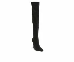 Promo ⭐ Women's London Rag Madman Knee High Stiletto 🥾 Boots Black 🔔 -London Rag Sales Store 2 1151