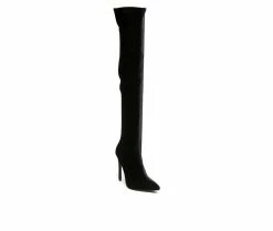 Promo 🎁 Women's London Rag Tilera Knee High Stiletto 🥾 Boots Black 🌟 -London Rag Sales Store 2 1162