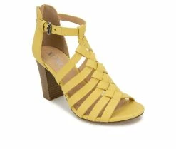Deals 👏 Women's XOXO Baxter 👗 Dress 🩴 Sandals Yellow 🌟 -London Rag Sales Store 2 118