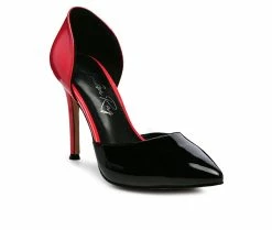 Promo 🌟 Women's London Rag 🍬 Candy Cane Stiletto Pumps Black/Fuchsia 👏 -London Rag Sales Store 2 1180