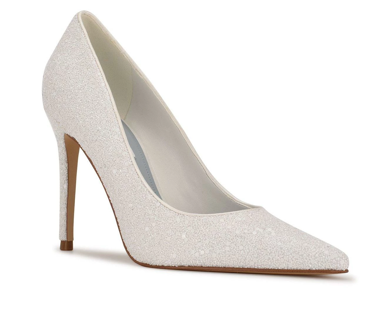 New 🔔 Women's Nine West Fresh Stiletto Pumps White Glitter 😍 3 New 🔔 Women's Nine West Fresh Stiletto Pumps White Glitter 😍 - Image 3