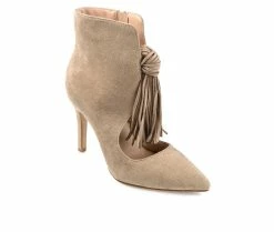 Coupon 😀 Women's Journee Collection Cameron Heeled Booties Beige 🛒 -London Rag Sales Store 2 1267