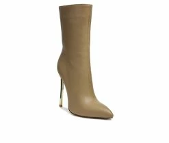 Cheapest 🔔 Women's London Rag Klayton Stiletto Booties Taupe 👏 -London Rag Sales Store 2 1274