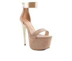 Best deal 😍 Women's London Rag Cosmo Girl Platform Stilettos Latte 🤩 -London Rag Sales Store 2 1277