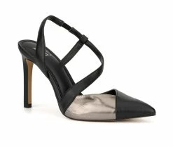 New 🌟 Women's New York And Company Lola Pumps Black/Silver 🥰 -London Rag Sales Store 2 1284