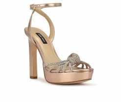 Cheapest 🔔 Women's Nine West Wowzz 👗 Dress 🩴 Sandals Light Bronze 👏 -London Rag Sales Store 2 136