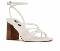 Cheapest ❤️ Women's Nine West Yeap 👗 Dress 🩴 Sandals White ⭐ -London Rag Sales Store 2 21