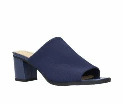 Flash Sale 🌟 Women's Easy Street Carmella 👗 Dress Mules Navy Strech ✔️ -London Rag Sales Store 2 222