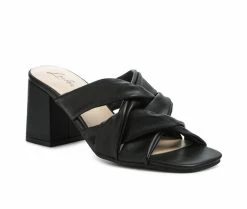 Coupon 👍 Women's London Rag Knope Block Heel 👗 Dress 🩴 Sandals Black 🔔 -London Rag Sales Store 2