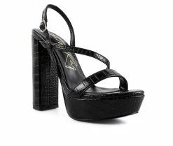 Discount 👍 Women's London Rag Slegs Platform 👗 Dress 🩴 Sandals Black ❤️ -London Rag Sales Store 2 314