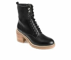 Hot Sale 🧨 Women's Journee Signature Malle Heeled Lace Up 🥾 Boots Black 🔥 -London Rag Sales Store 2 357