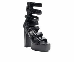 Best Sale ⭐ Women's London Rag Sarouchi Platform 👗 Dress 🩴 Sandals Black 🎉 -London Rag Sales Store 2 366