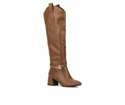 Wholesale 🔥 Women's Torgeis Elenora Knee High Heeled 🥾 Boots Cognac ⌛ -London Rag Sales Store 2 378