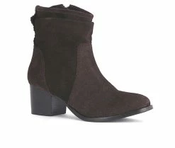 Outlet 🔥 Women's Rag & Co Bowie Heeled Booties Dk Brown 🥰 -London Rag Sales Store 2 386