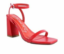 Wholesale 😍 Women's London Rag Mooncut 👗 Dress 🩴 Sandals Red 🌟 -London Rag Sales Store 2 403