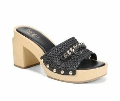 New 😉 Women's Franco Sarto Capri Clog Heeled 👗 Dress 🩴 Sandals Black ❤️ -London Rag Sales Store 2 424