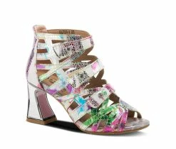 Best deal 👏 Women's L'Artiste Society 👗 Dress 🩴 Sandals White Multi ✨ -London Rag Sales Store 2 428