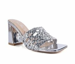 Best reviews of 🥰 Women's London Rag Adorbs Block Heel 👗 Dress 🩴 Sandals Silver 🌟 -London Rag Sales Store 2 5