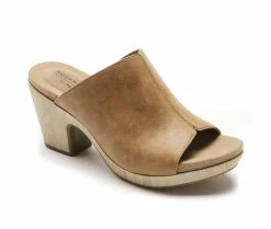 Hot Sale 🥰 Women's Rockport Vivianne Slide 👗 Dress 🩴 Sandals Honey Leather 🔥 -London Rag Sales Store 2 52