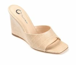 Outlet ✨ Women's Journee Collection Vivvy Wedge 👗 Dress 🩴 Sandals Beige ⌛ -London Rag Sales Store 2 566