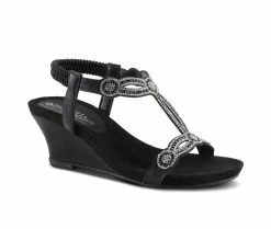 Budget 👍 Women's Patrizia Shining Wedge 🩴 Sandals Black 🛒 -London Rag Sales Store 2 568