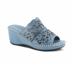 Buy 🔥 Women's SPRING STEP Khyahey Wedge 🩴 Sandals Blue 👏 -London Rag Sales Store 2 585