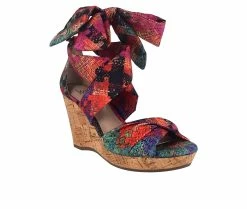 Outlet 🧨 Women's Impo Omrya Wedge 🩴 Sandals Bright Multi 😀 -London Rag Sales Store 2 593