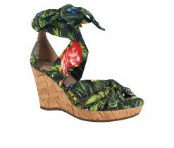 Best Pirce 😀 Women's Impo Ohanna Wedge 🩴 Sandals Green Multi ✨ -London Rag Sales Store 2 626