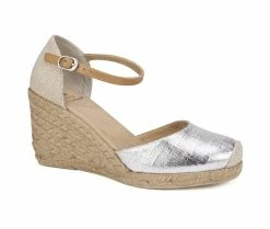 Best deal 🎉 Women's White Mountain Mamba Espadrille Wedges Silver/Met/Fab 🛒 -London Rag Sales Store 2 628