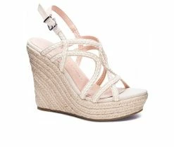 Best Pirce 🔥 Women's Chinese Laundry Maylin Platform Espadrille Wedges Cream 🌟 -London Rag Sales Store 2 632