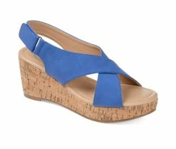 Best deal 😍 Women's Journee Collection Jenice Wedges Blue 🎉 -London Rag Sales Store 2 644