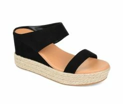 New 👍 Women's Journee Collection Alissa Espadrille Wedges Black 🥰 -London Rag Sales Store 2 654
