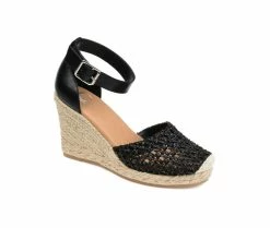 Deals 💯 Women's Journee Collection Sierra Espadrille Wedges Black 🌟 -London Rag Sales Store 2 658