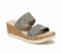 Discount 😍 Women's BZEES Resort Wedge 🩴 Sandals Black Raffia 🧨 -London Rag Sales Store 2 674